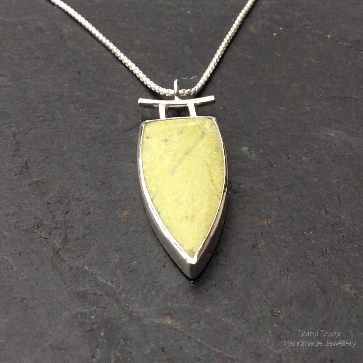 Yellow Californian Verde Marble Pendant Necklace
