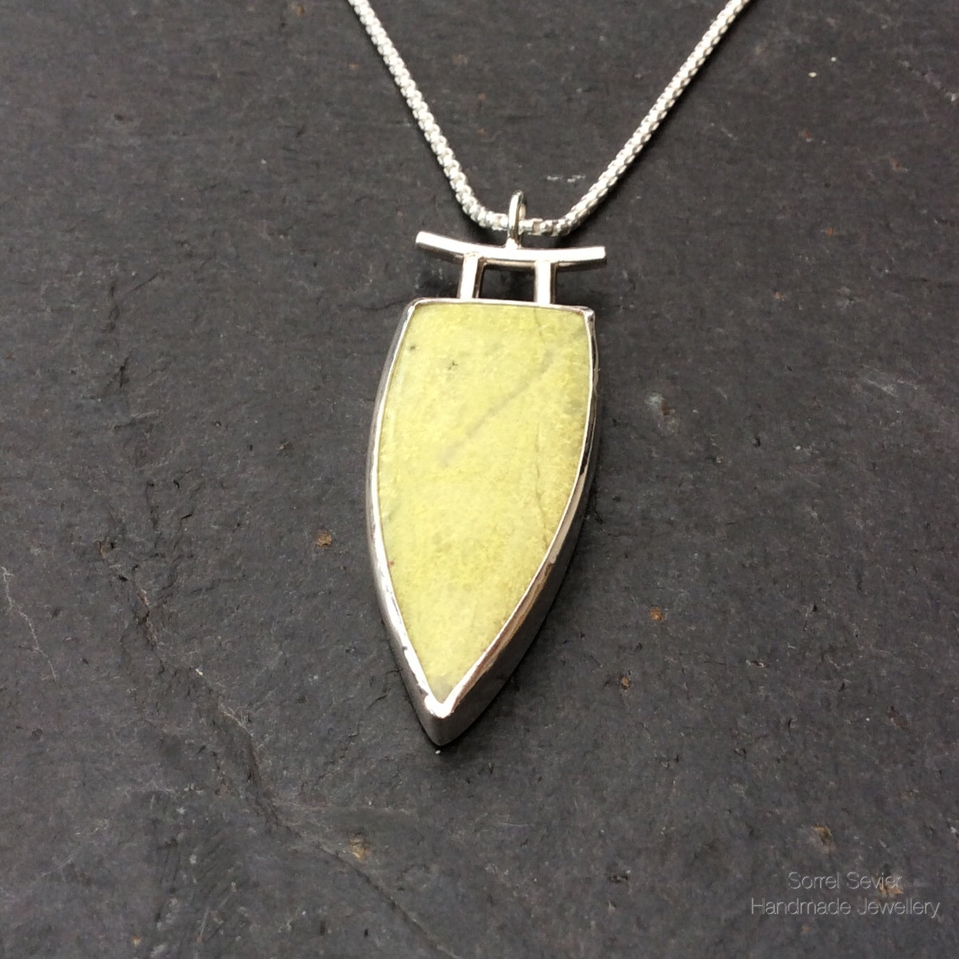 Yellow Californian Verde Marble Pendant Necklace