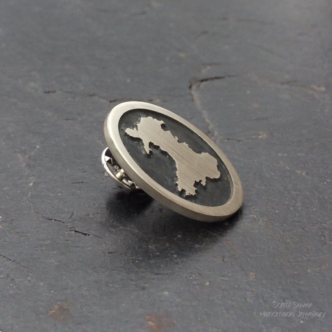 Welsh Map Oval Brooch