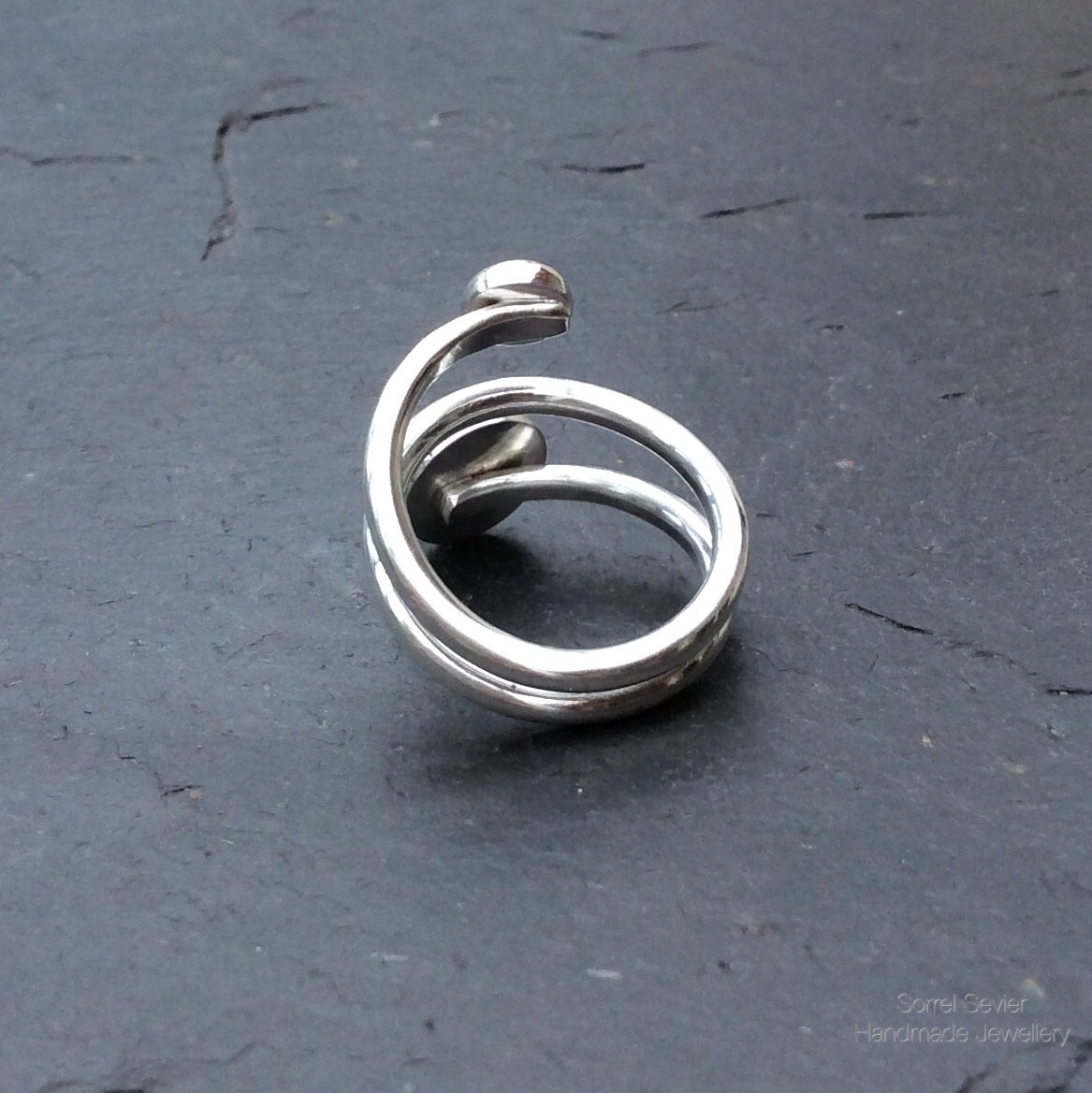 Synthetic Opal Spiral Ring
