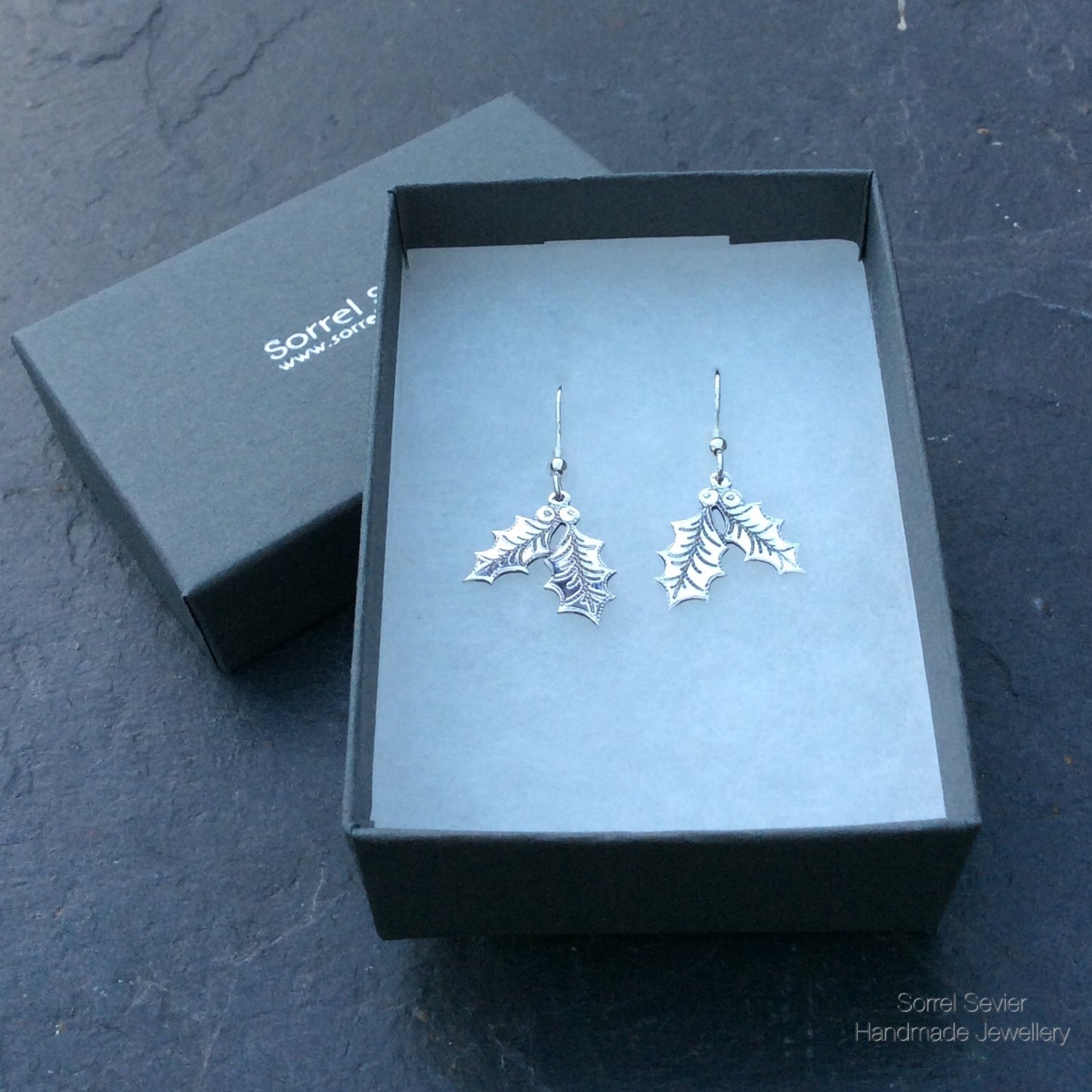 Holly + Berries Dangle Earrings