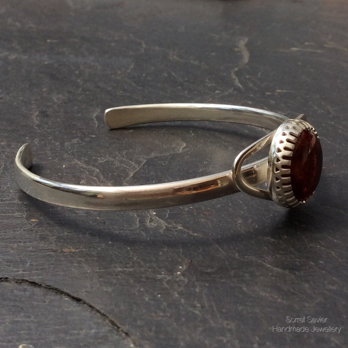 Planished Amber Bracelet