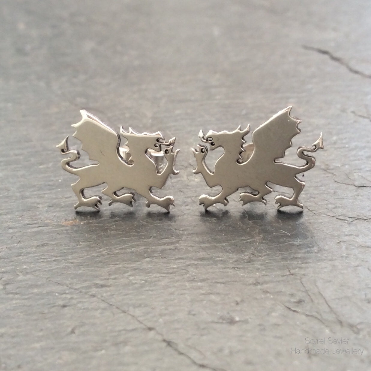 Welsh Dragon Stud Earings