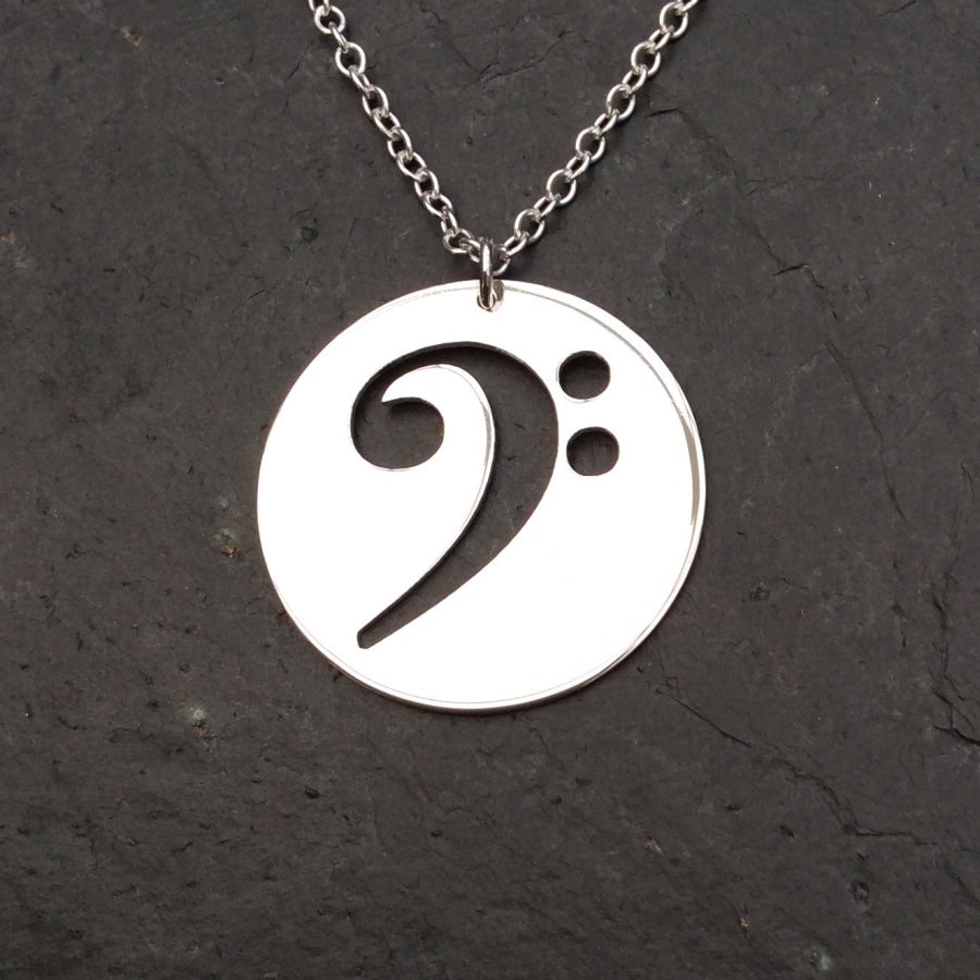 Bass Clef Disc Necklace