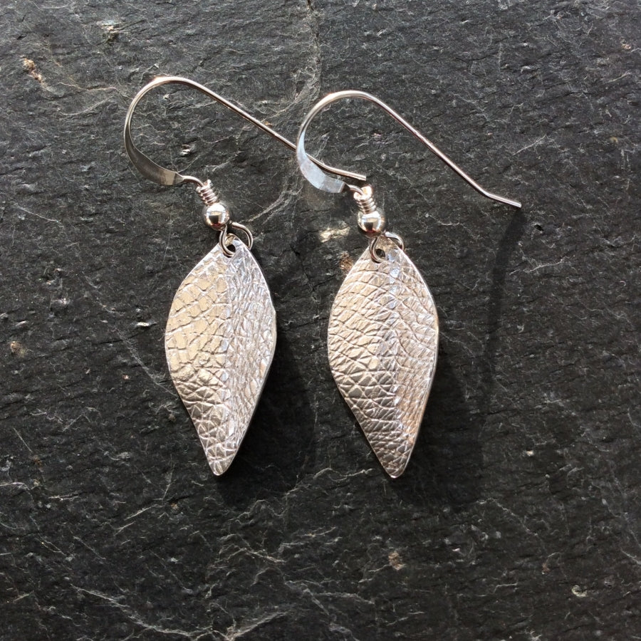 Patterned Leaf Dangle Earrings