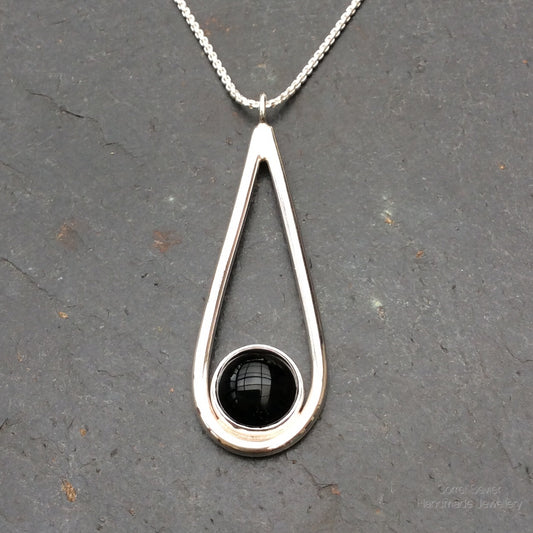 Black Onyx Teardrop Necklace