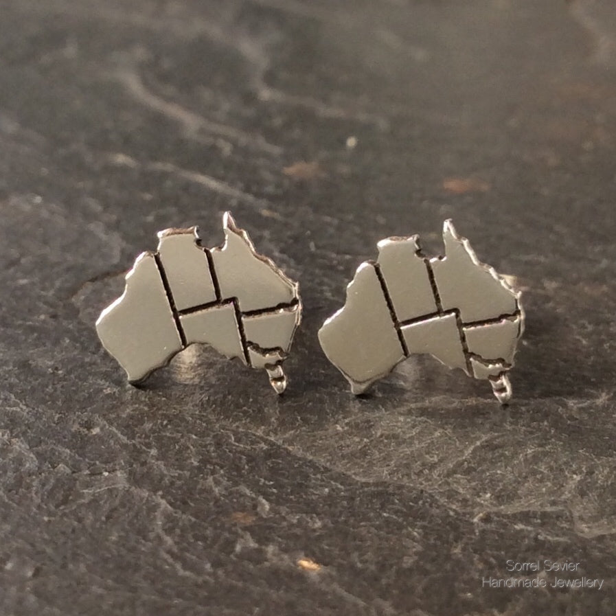 Australia Map Stud Earrings