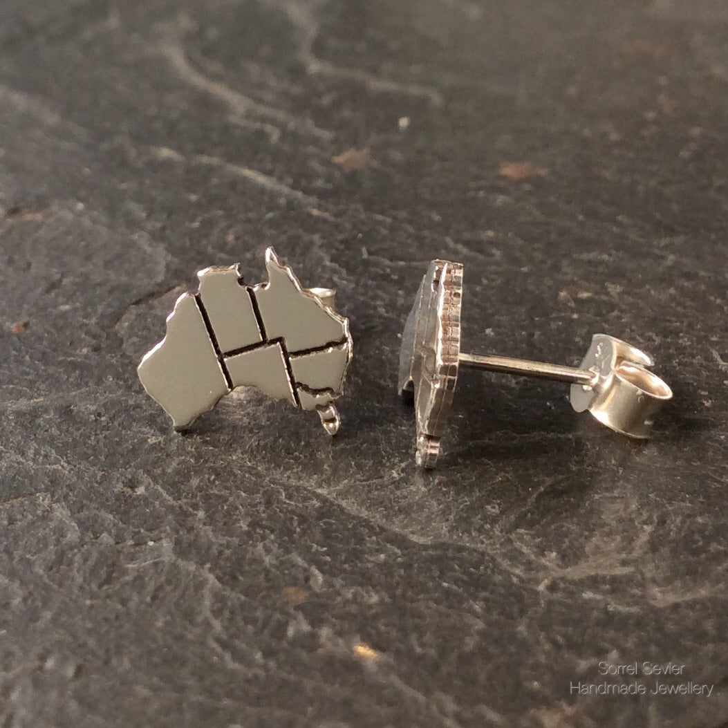 Australia Map Stud Earrings