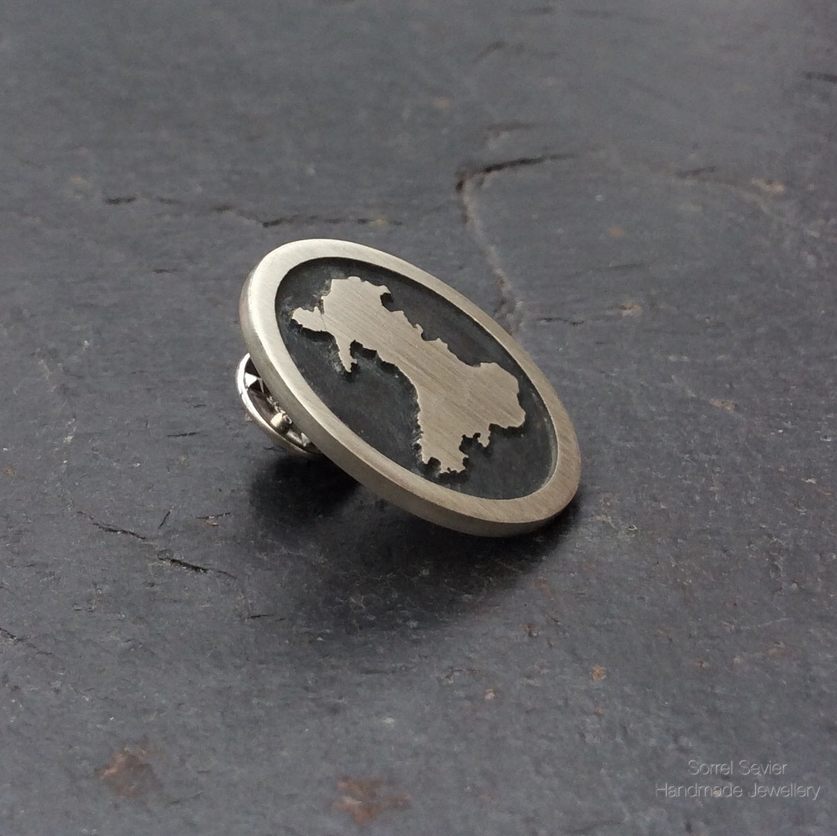 Welsh Map Oval Brooch