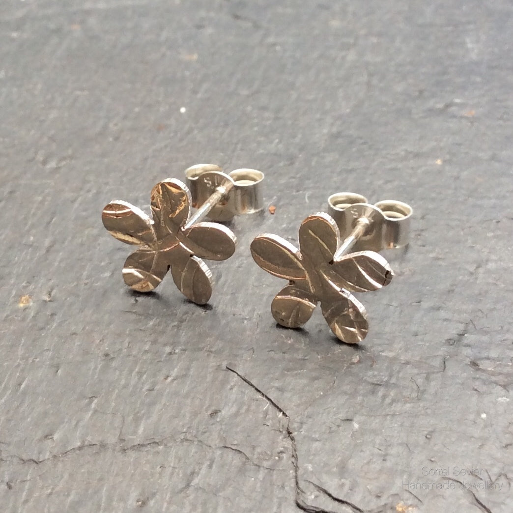 Textured Flower Stud Earrings