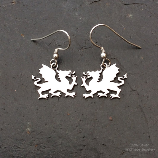 Welsh Dragon Dangle Earrings