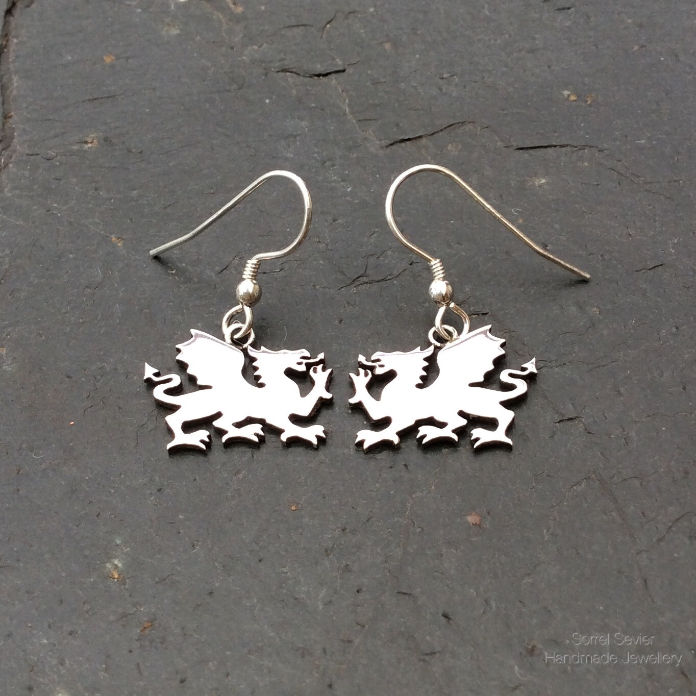 Welsh Dragon Dangle Earrings