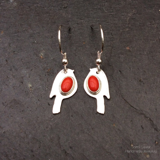 Robin Red Breast Dangle Earrings