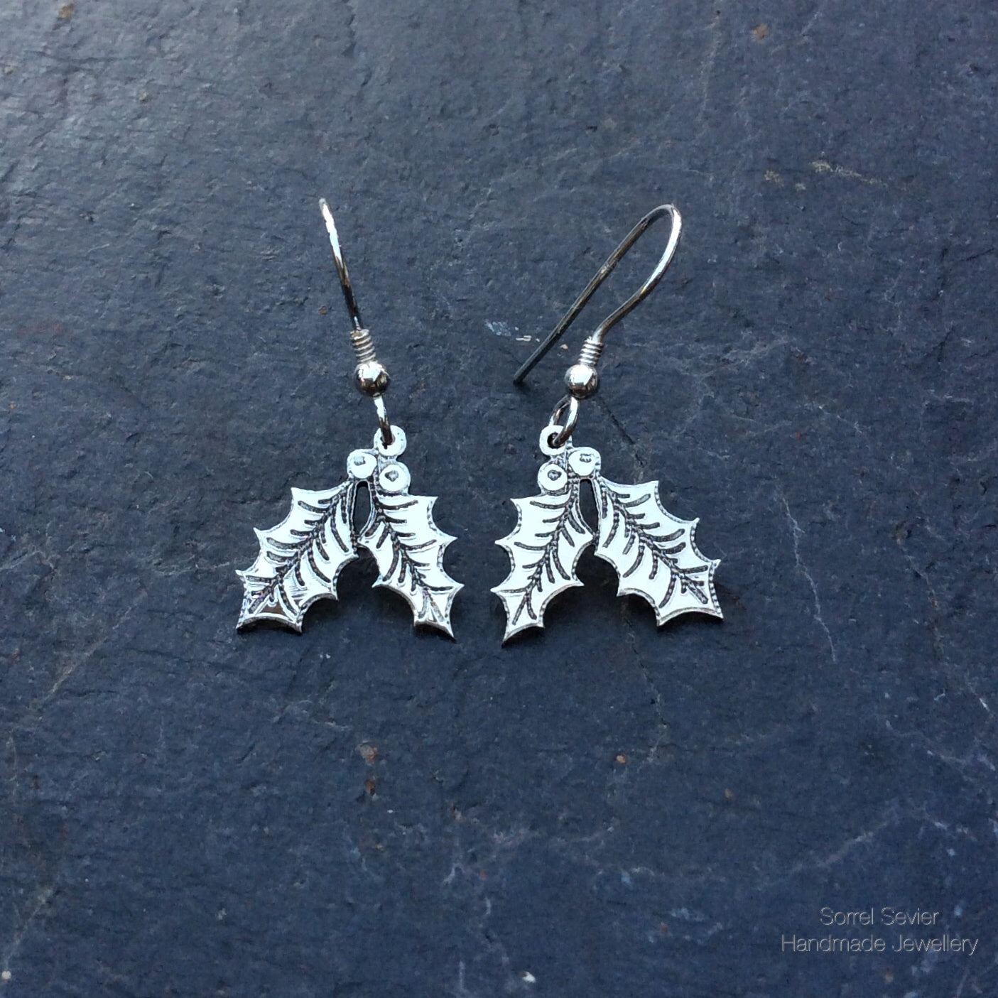 Holly + Berries Dangle Earrings