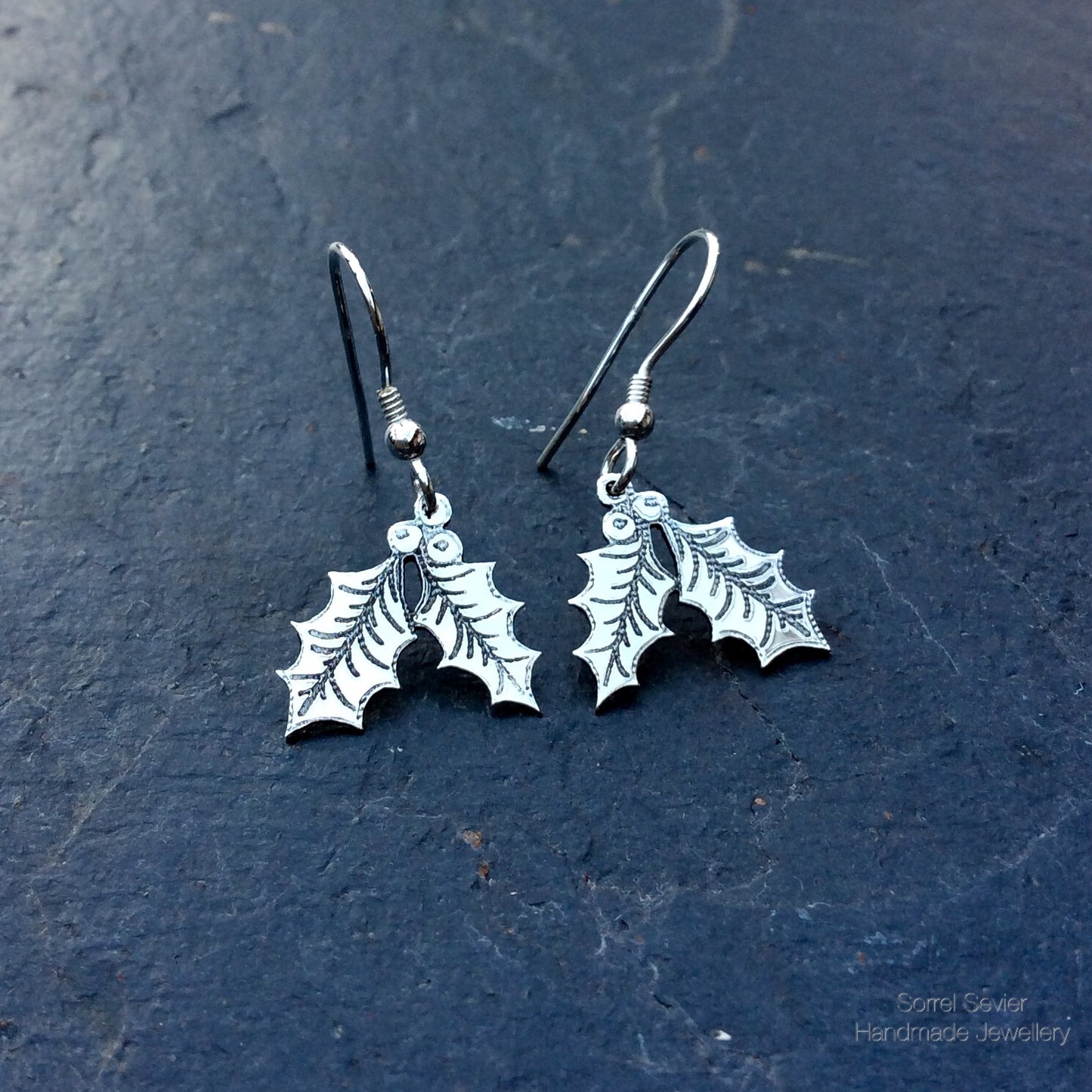 Holly + Berries Dangle Earrings