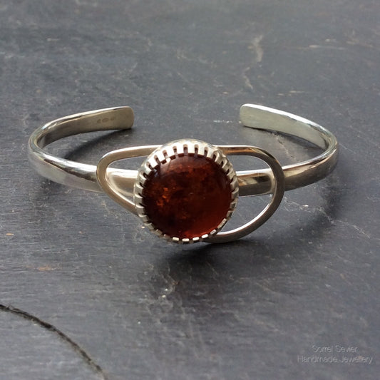Planished Amber Bracelet