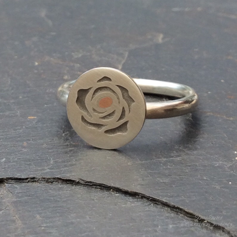Copper Centre Rose Ring