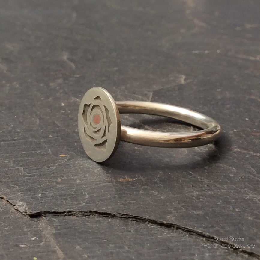 Copper Centre Rose Ring