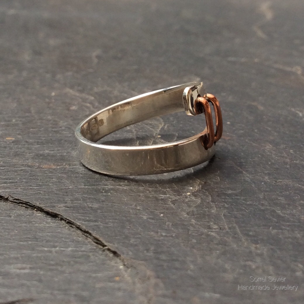 Copper Staples Overlap Ring