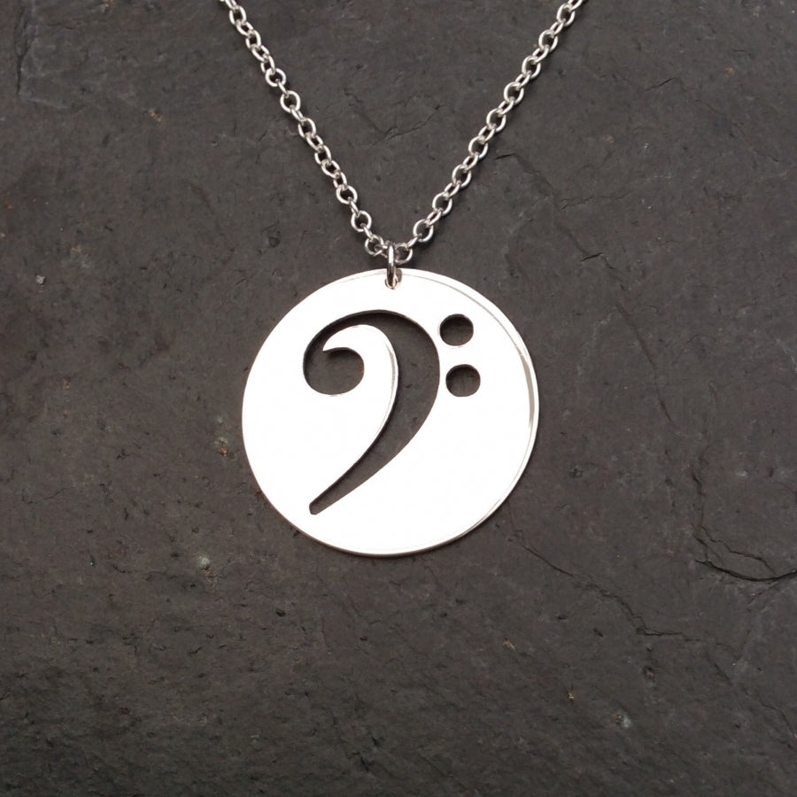Bass Clef Disc Necklace