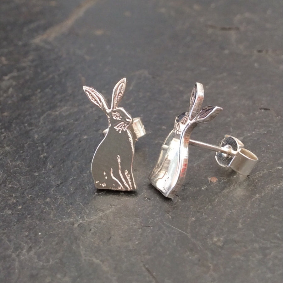 Sitting Hare Stud Earrings