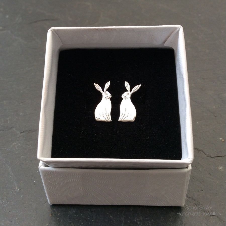 Sitting Hare Stud Earrings